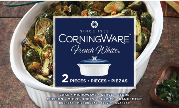 Corningware French White 2.35L Oval Covered Casserole 04