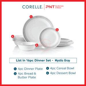 Corelle Livingware 16pc Set - Mystic Gray w/o Mug - Image 4