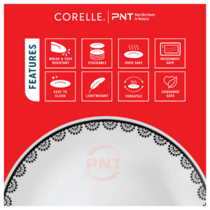 Corelle Livingware 16pc Set - Black & White with Mugs - Image 5