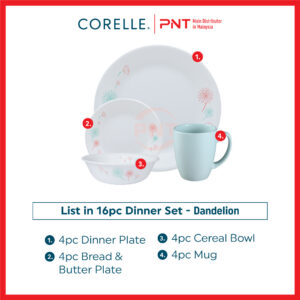Corelle Livingware 16pc Set - Dandelion with Mugs - Image 4