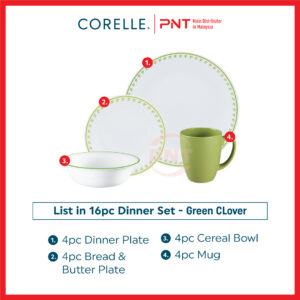 Corelle Livingware 16pc Set - Green Clover with Mugs - Image 4