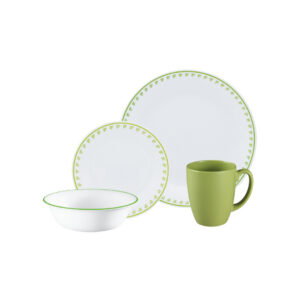 Corelle Livingware 16pc Set - Green Clover with Mugs