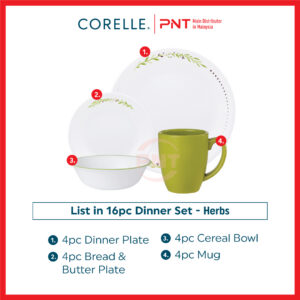 Corelle Livingware 16pc Set - Herbs with Mugs - Image 4