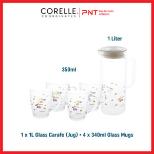 Corelle Coordinates Carafe & Mugs - Plum - Image 3