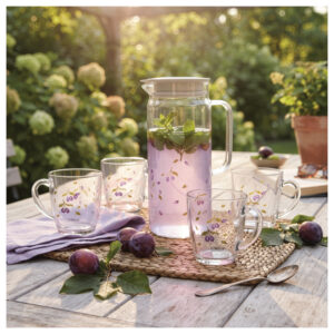 Corelle Coordinates Carafe & Mugs - Plum - Image 6