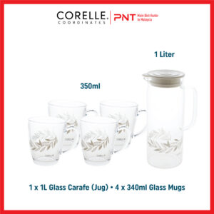 Corelle Coordinates Carafe & Mugs - Silver Crown - Image 3