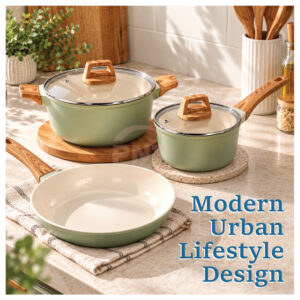CorningWare VERTA Living Grove Olive 9pc Set - Image 5